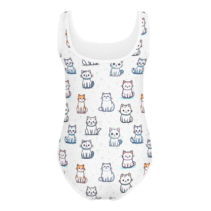 Girls Cat Pattern Buttery Soft Leotard - Quick Drying For Dance and Gymnastics