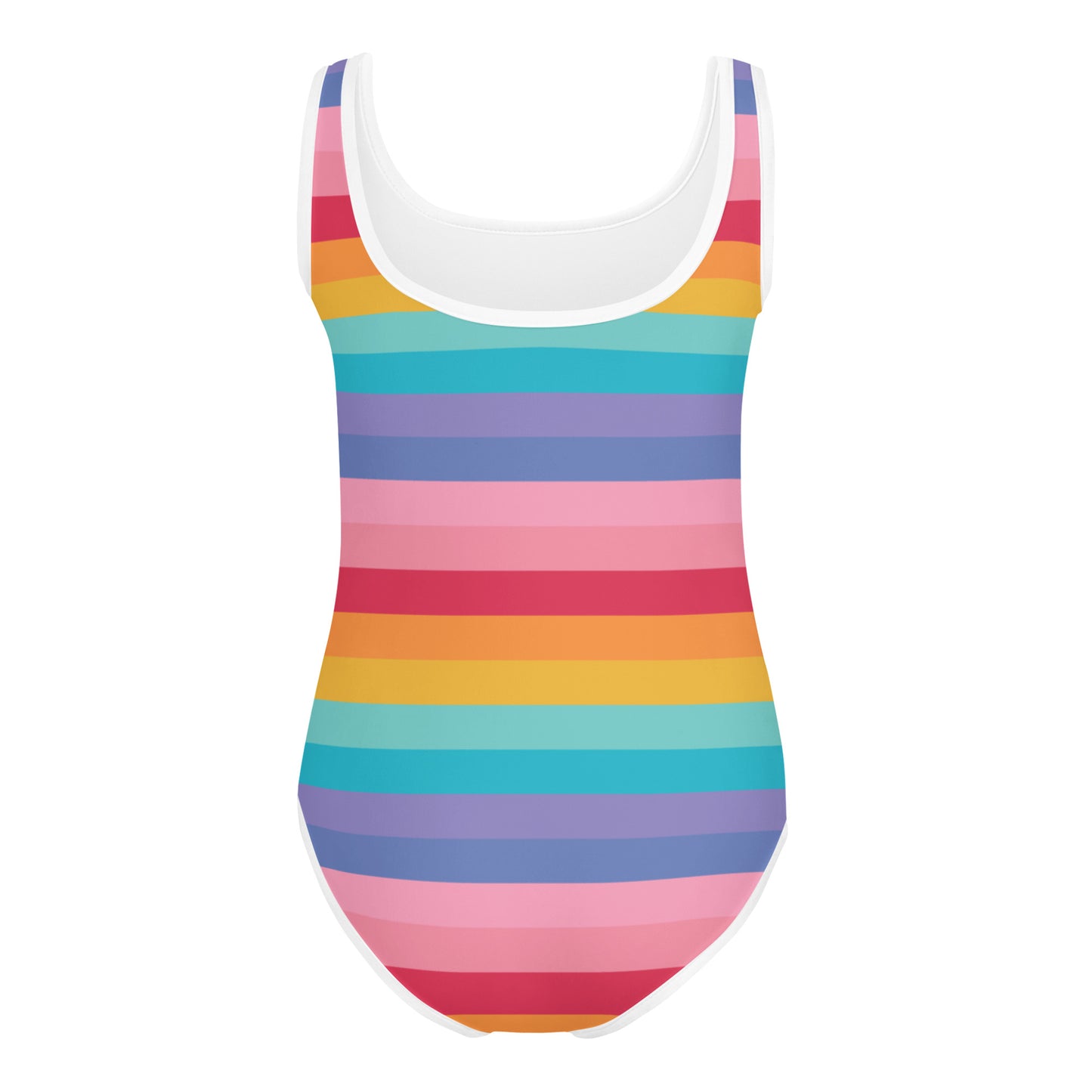 Girls Bright Striped Rainbow Buttery Soft Leotard - Quick Drying For Dance and Gymnastics