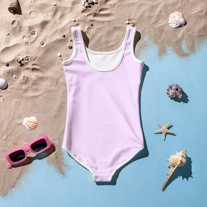 Girls Peeking Cat Buttery Soft Swimsuit With UPF 50+