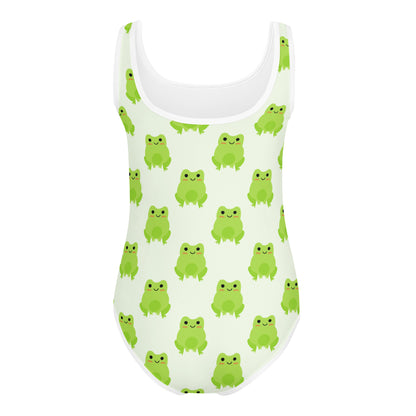 Girls Green Frog Buttery Soft Leotard