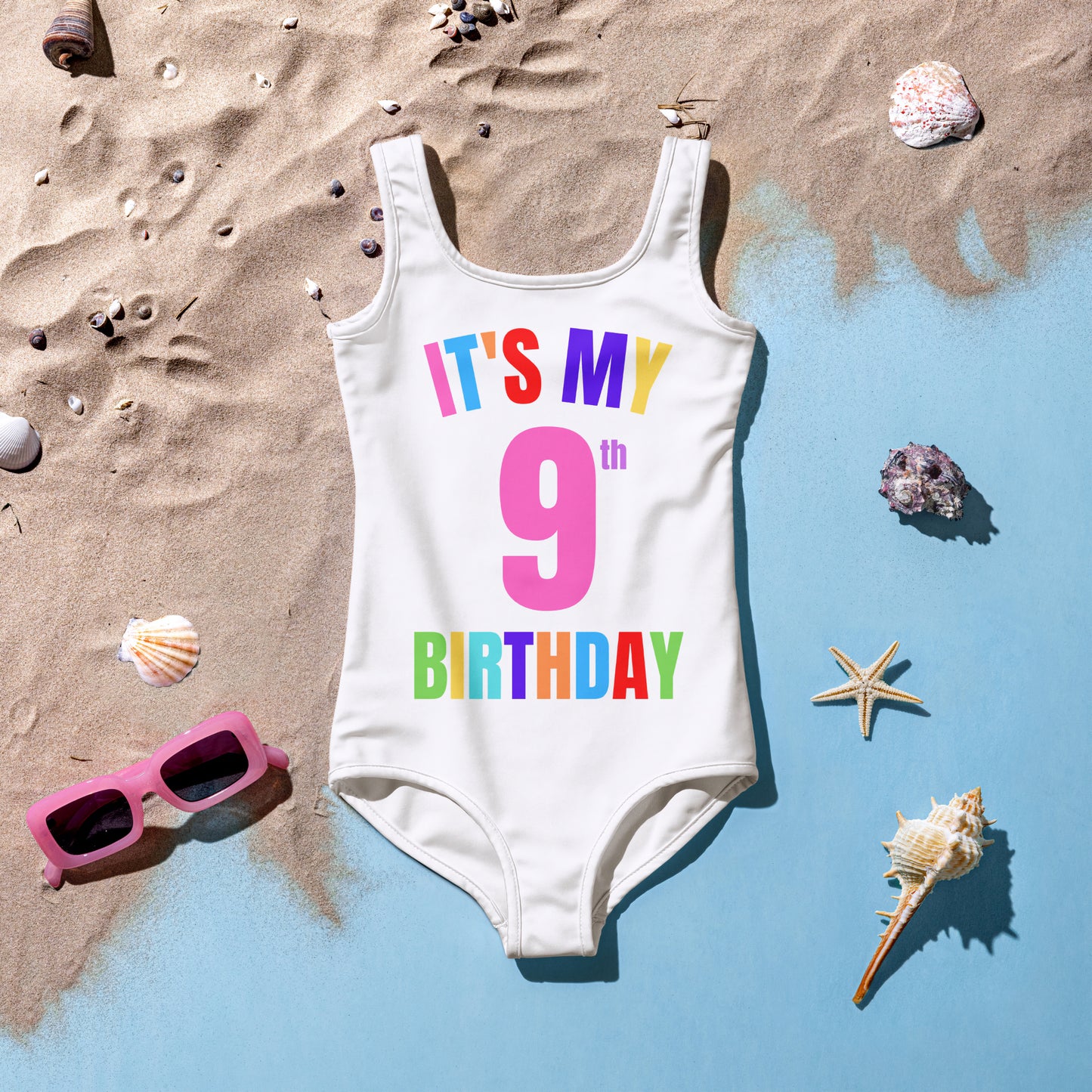 Girls Custom Age It's My Birthday Swimsuit