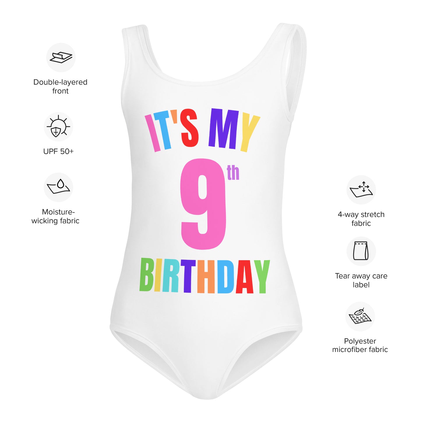 Girls Custom Age It's My Birthday Swimsuit