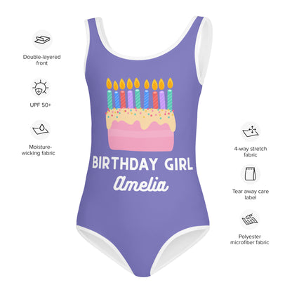 Candles Match Age Birthday Girl Cake Swimsuit