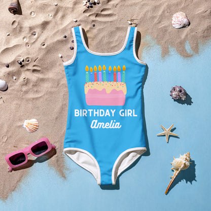 Candles Match Age Birthday Girl Cake Swimsuit