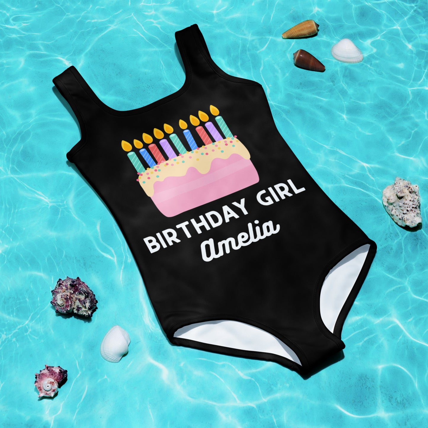 Candles Match Age Birthday Girl Cake Swimsuit