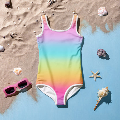 Girls Bright Rainbow Swimsuit