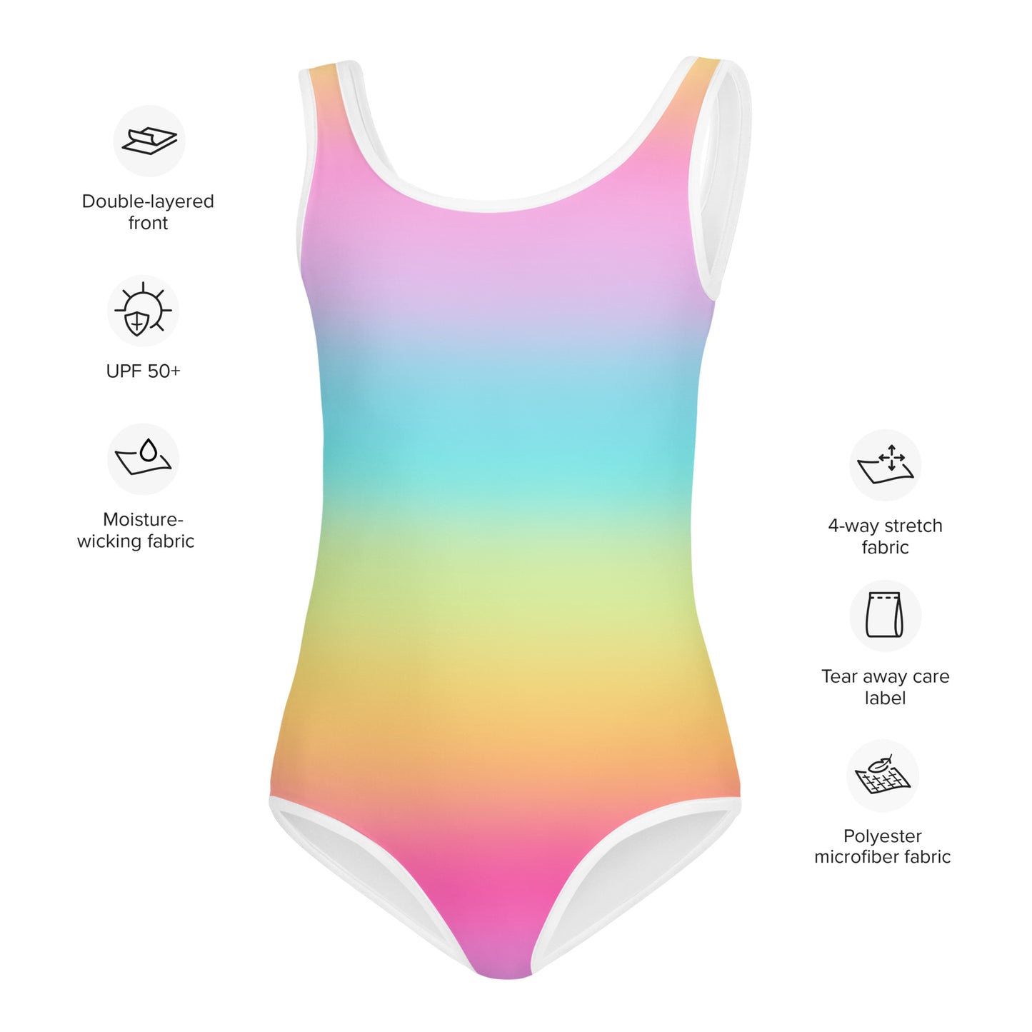 Girls Bright Rainbow Swimsuit