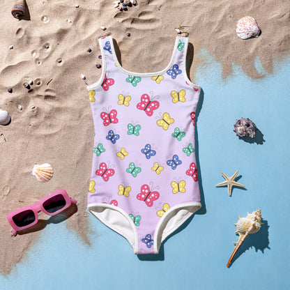 Girls Colorful Butterfly Swimsuit