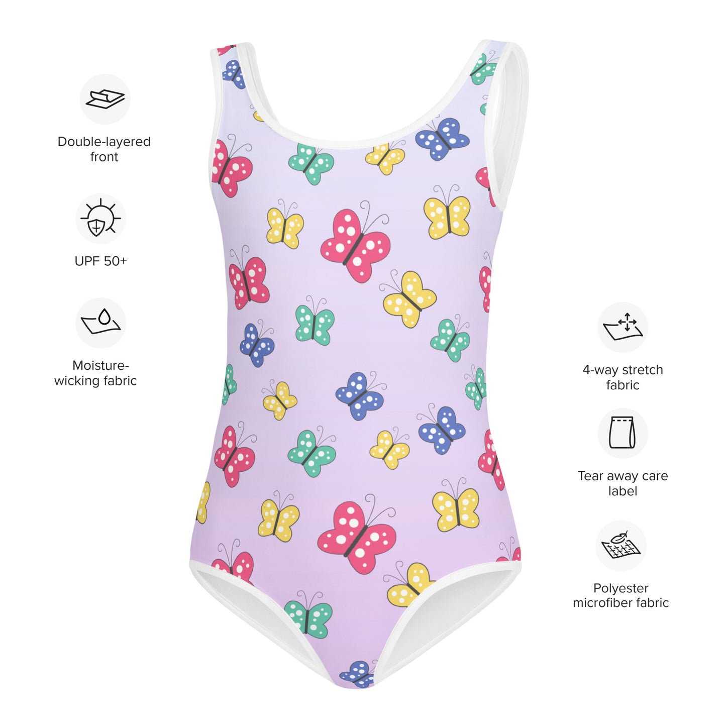 Girls Colorful Butterfly Swimsuit