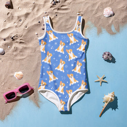 Girls Corgi Dog Swimsuit