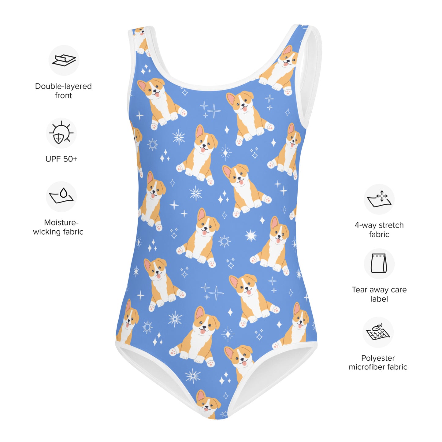 Girls Corgi Dog Swimsuit