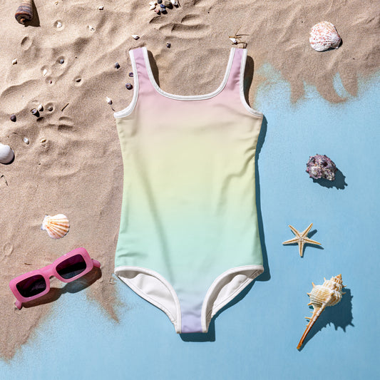 Girls Pastel Rainbow Swimsuit