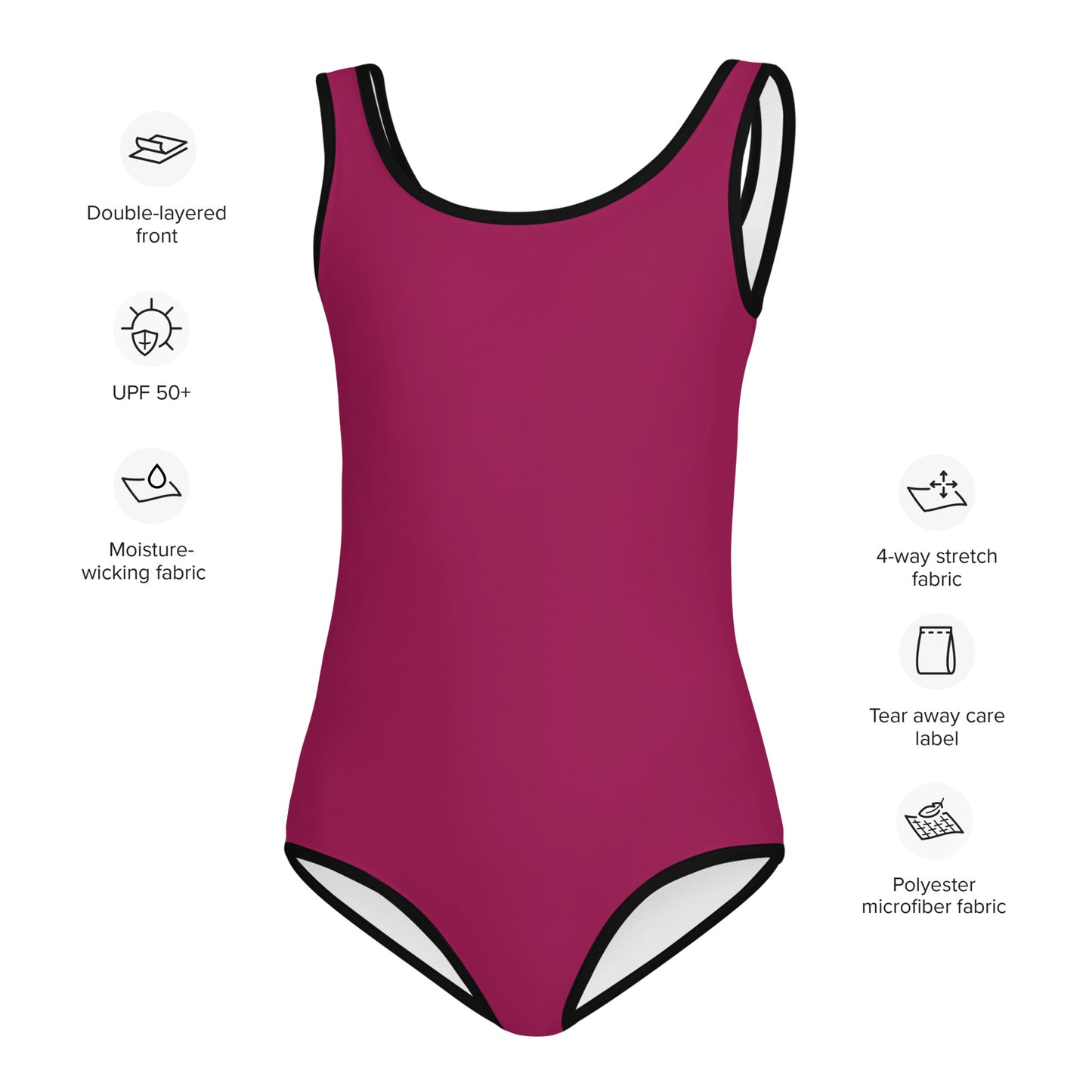 Girls Berry Color Swimsuit