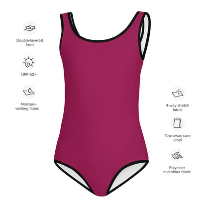 Girls Berry Color Swimsuit