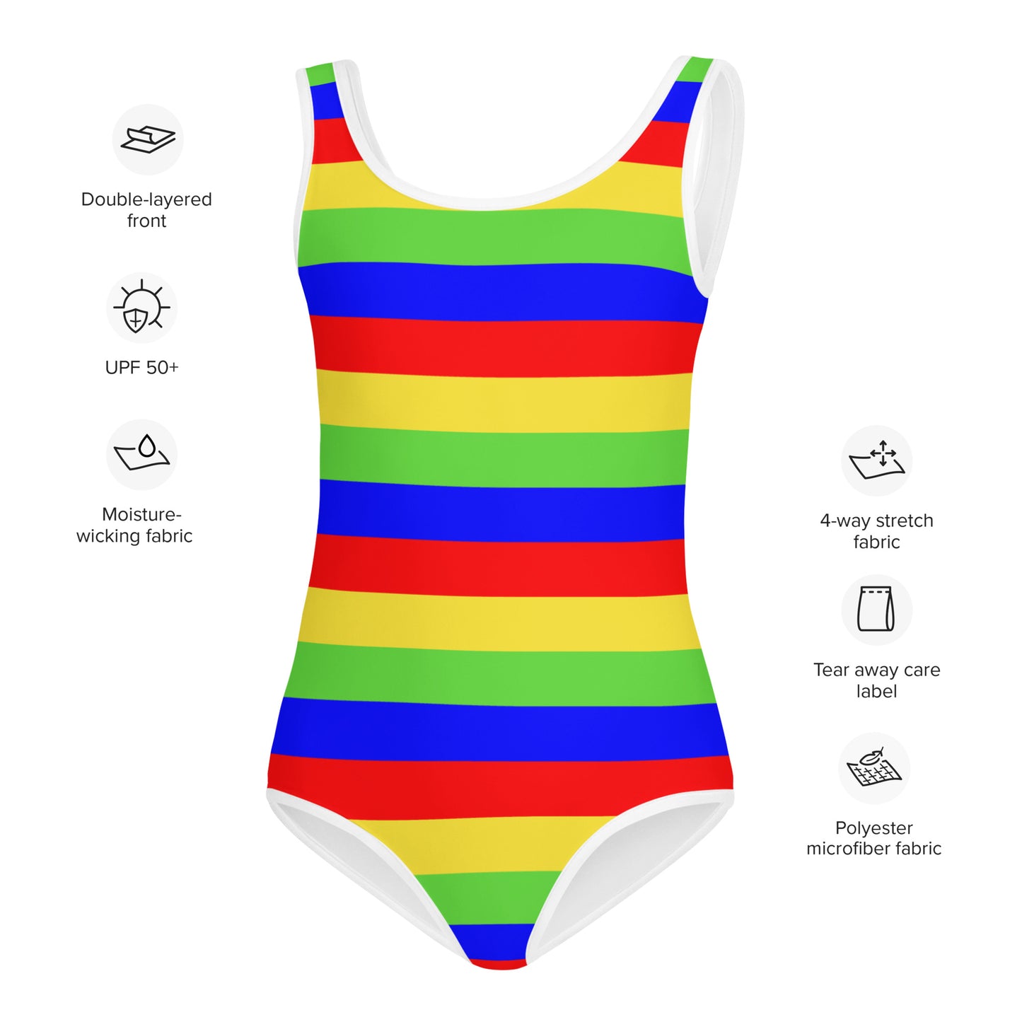 Girls Bright Stripes Swimsuit