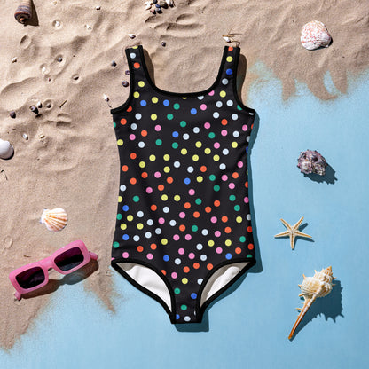 Girls Colorful Polka Dot Swimsuit