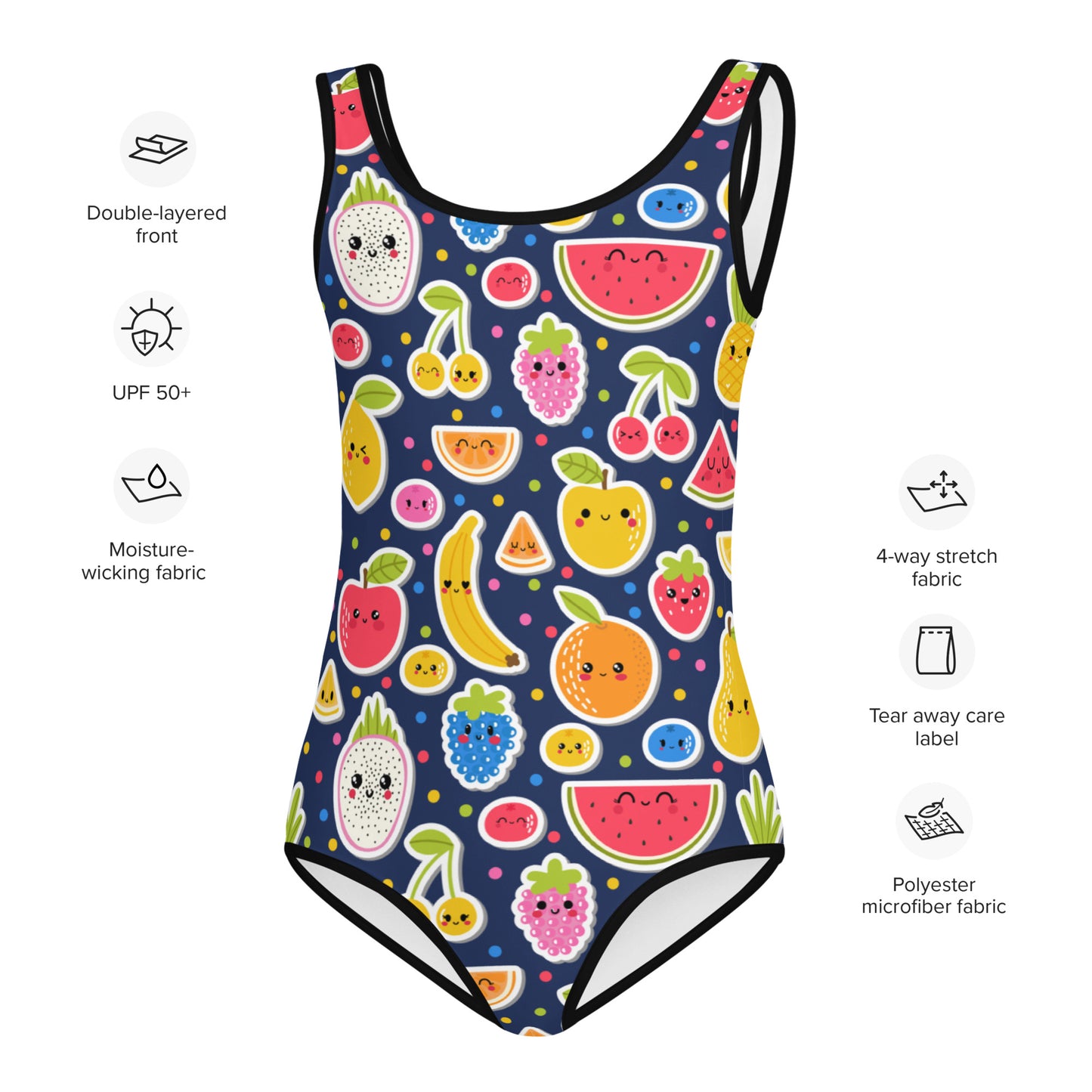 Girls Emoji Fruit Swimsuit