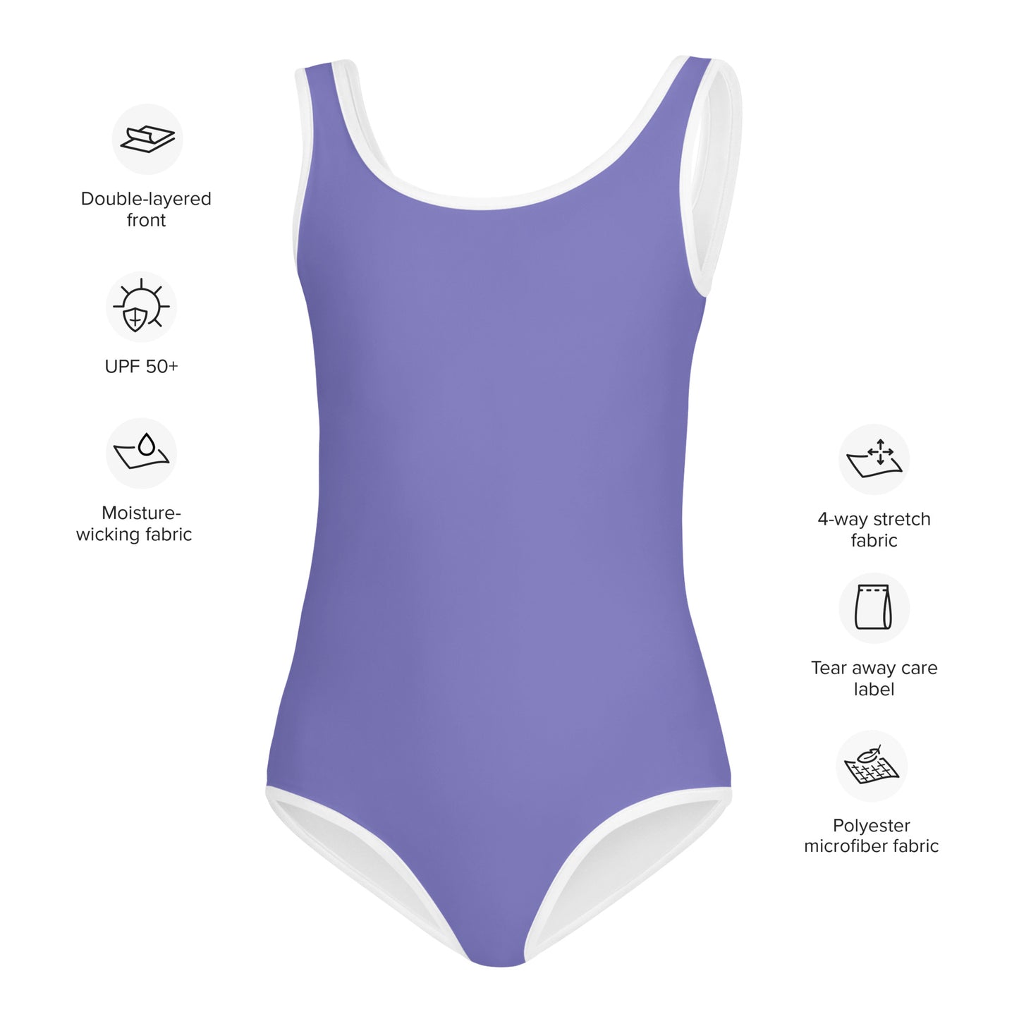 Girls Buttery Soft Purple Swimsuit