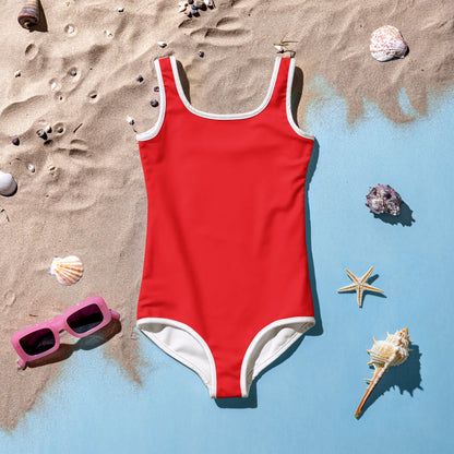 Girls Buttery Soft Red Swimsuit