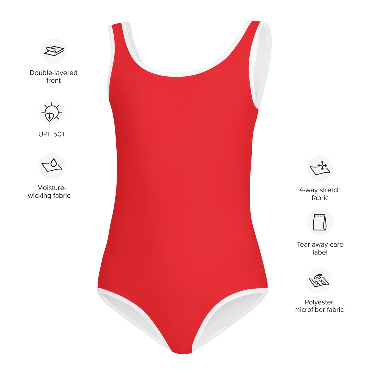 Girls Buttery Soft Red Swimsuit