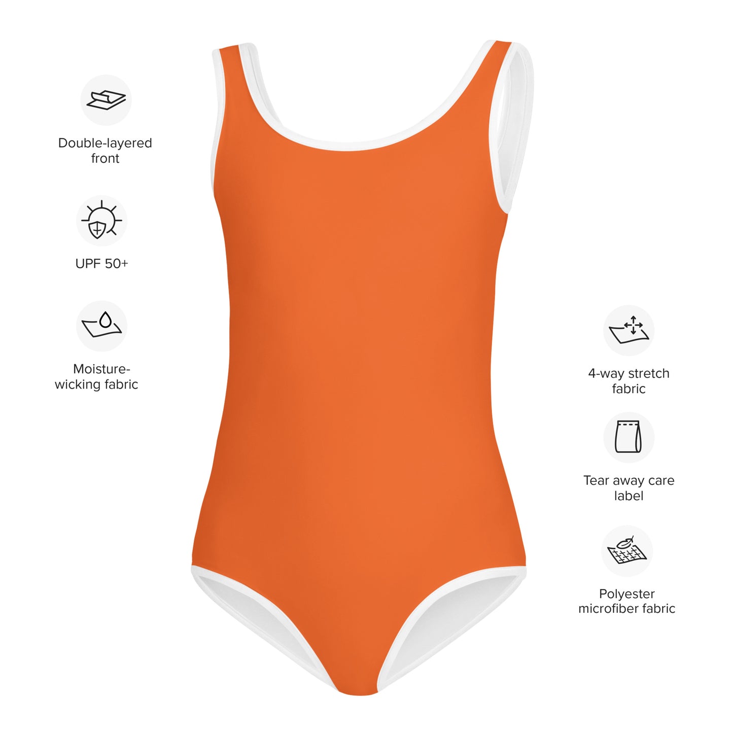 Girls Buttery Soft Orange Swimsuit