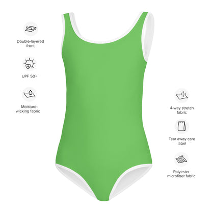 Girls Buttery Soft Green Swimsuit