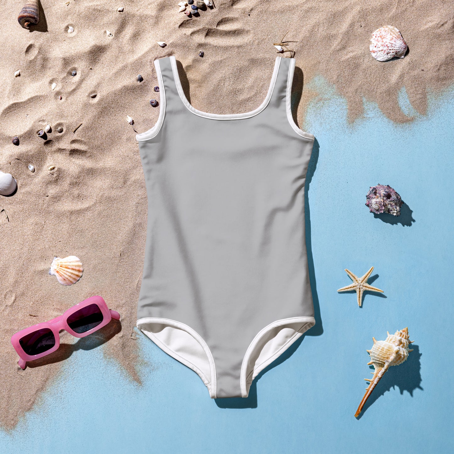 Girls Buttery Soft Silver Color Swimsuit