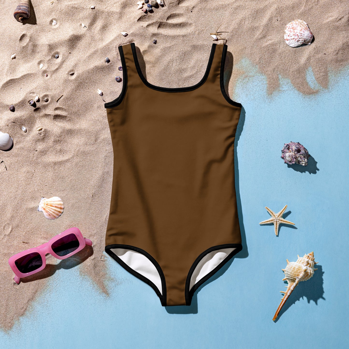 Girls Buttery Soft Brown Swimsuit