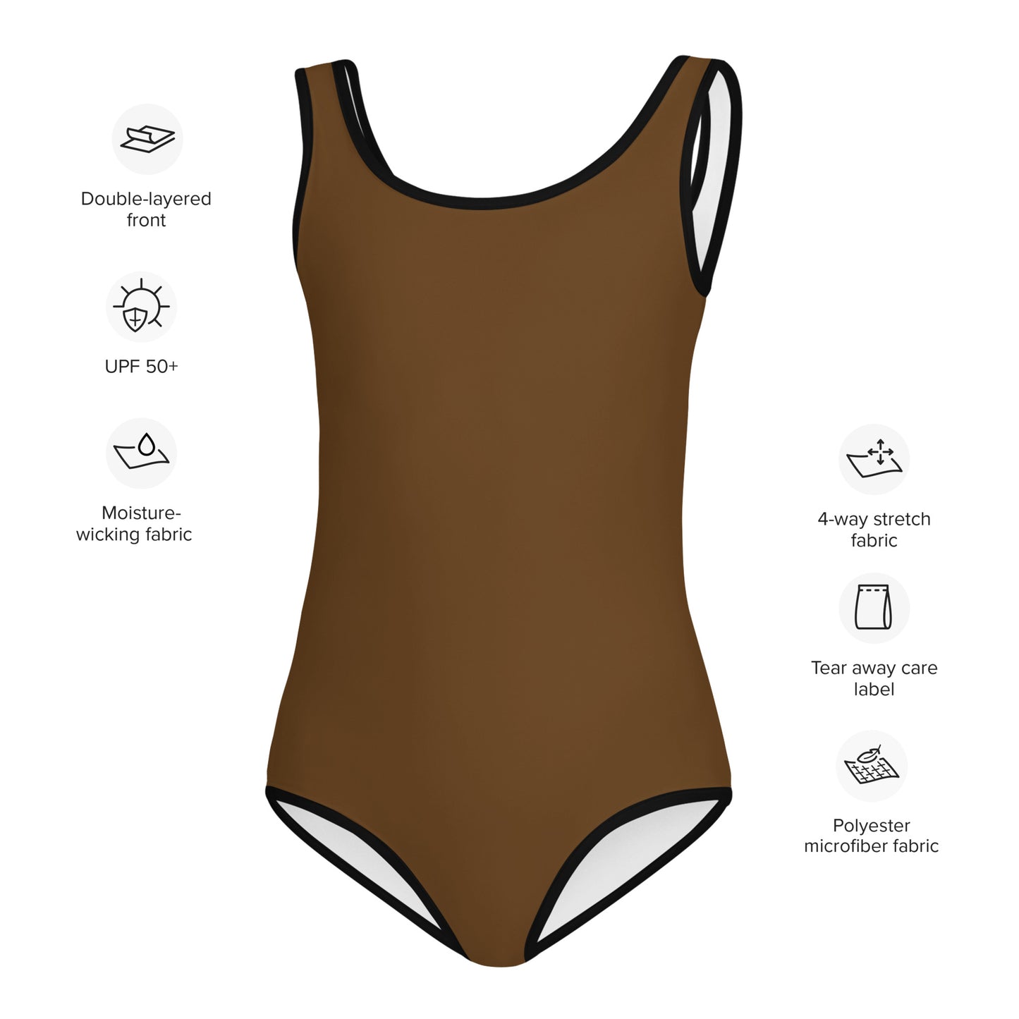 Girls Buttery Soft Brown Swimsuit