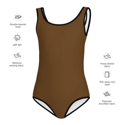 Girls Buttery Soft Brown Swimsuit