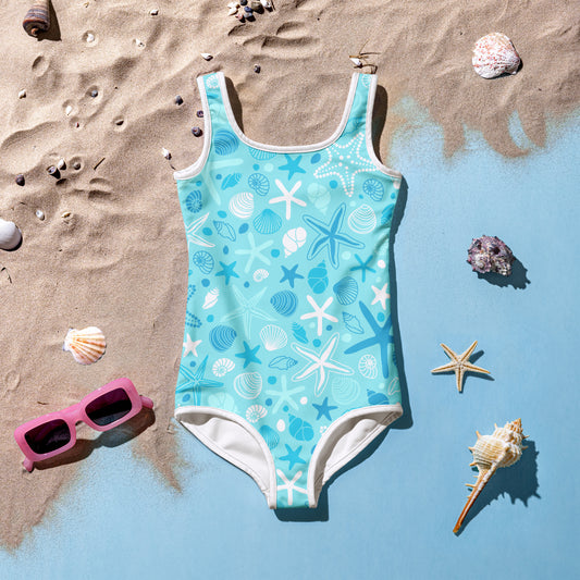 Girls Starfish And Sea Shells Swimsuit