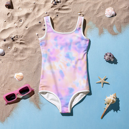 Girls Pastel Watercolor Swimsuit