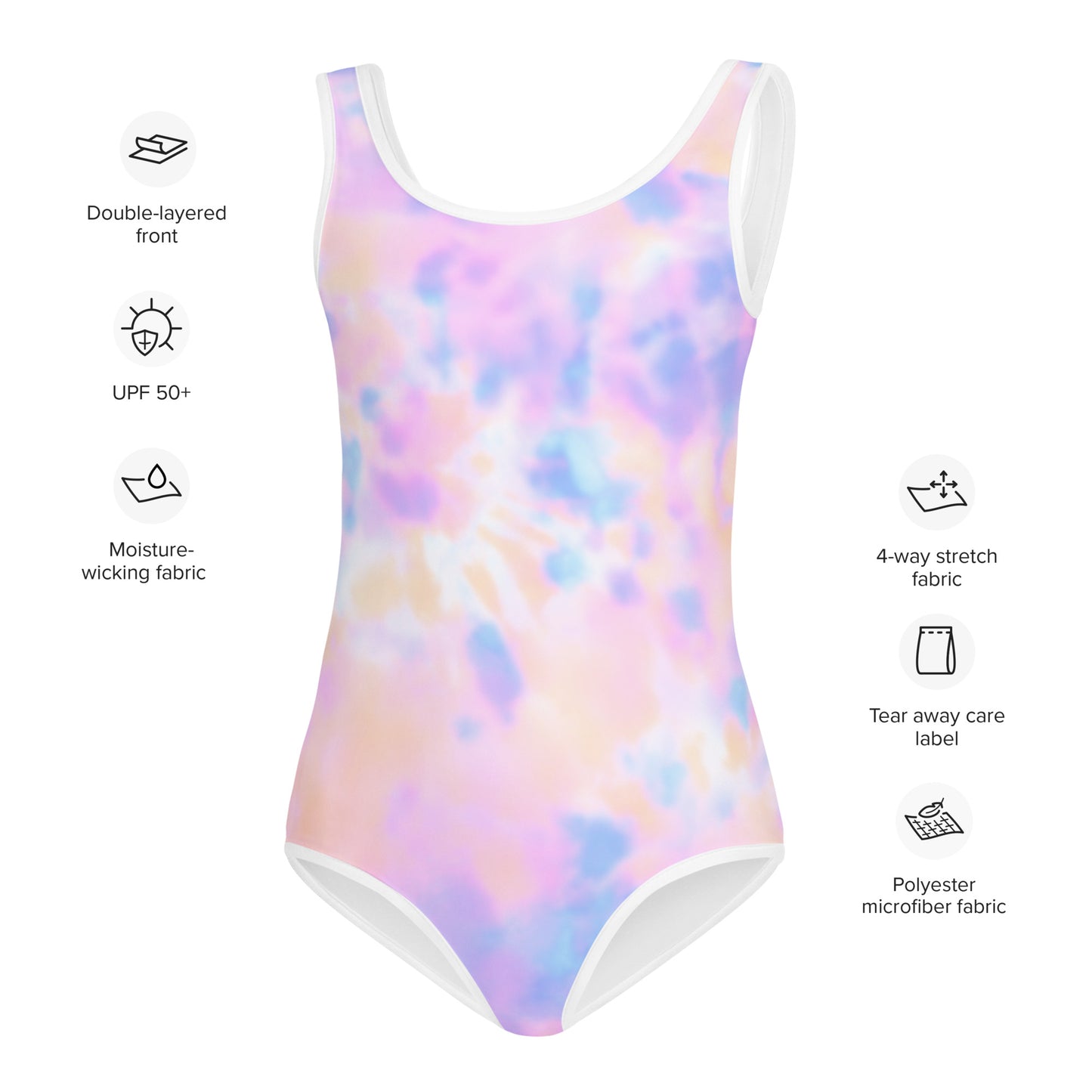 Girls Pastel Watercolor Swimsuit