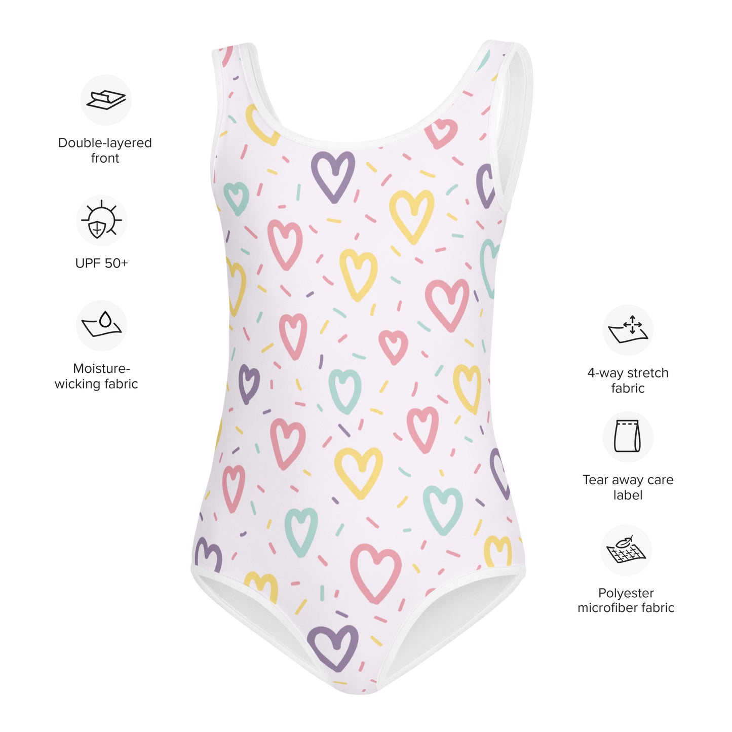 Girls Hearts And Sprinkles Swimsuit