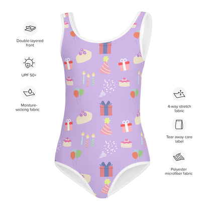 Girls Birthday Pattern Swimsuit