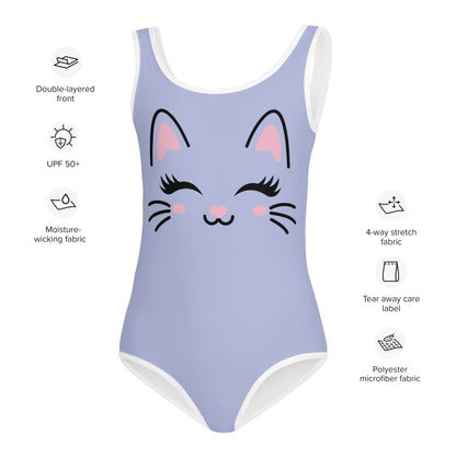 Girls Cute Cat Swimsuit