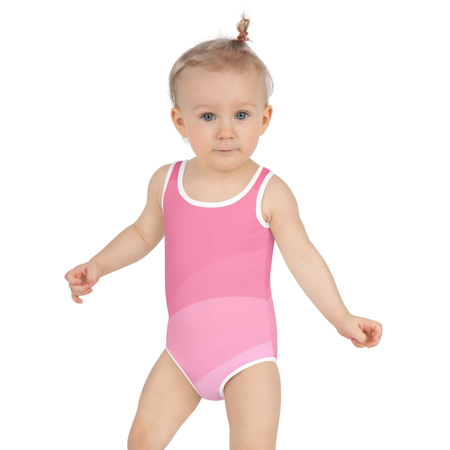 Girls Wavy Pink Swimsuit