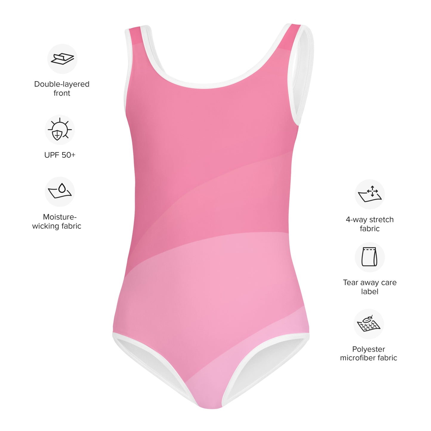 Girls Wavy Pink Swimsuit