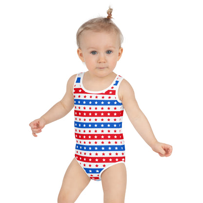 Girls Stars And Stripes 4th Of July Swimsuit