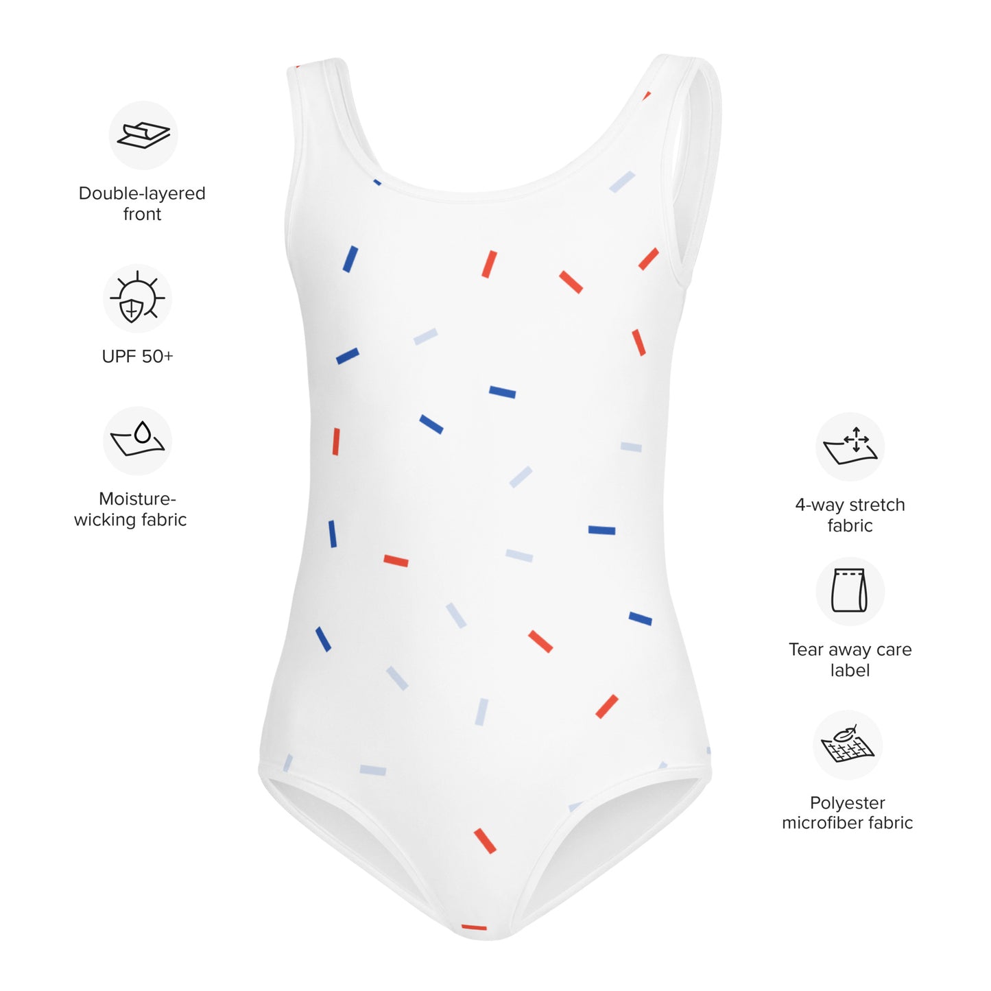 Girls Confetti 4th Of July Swimsuit