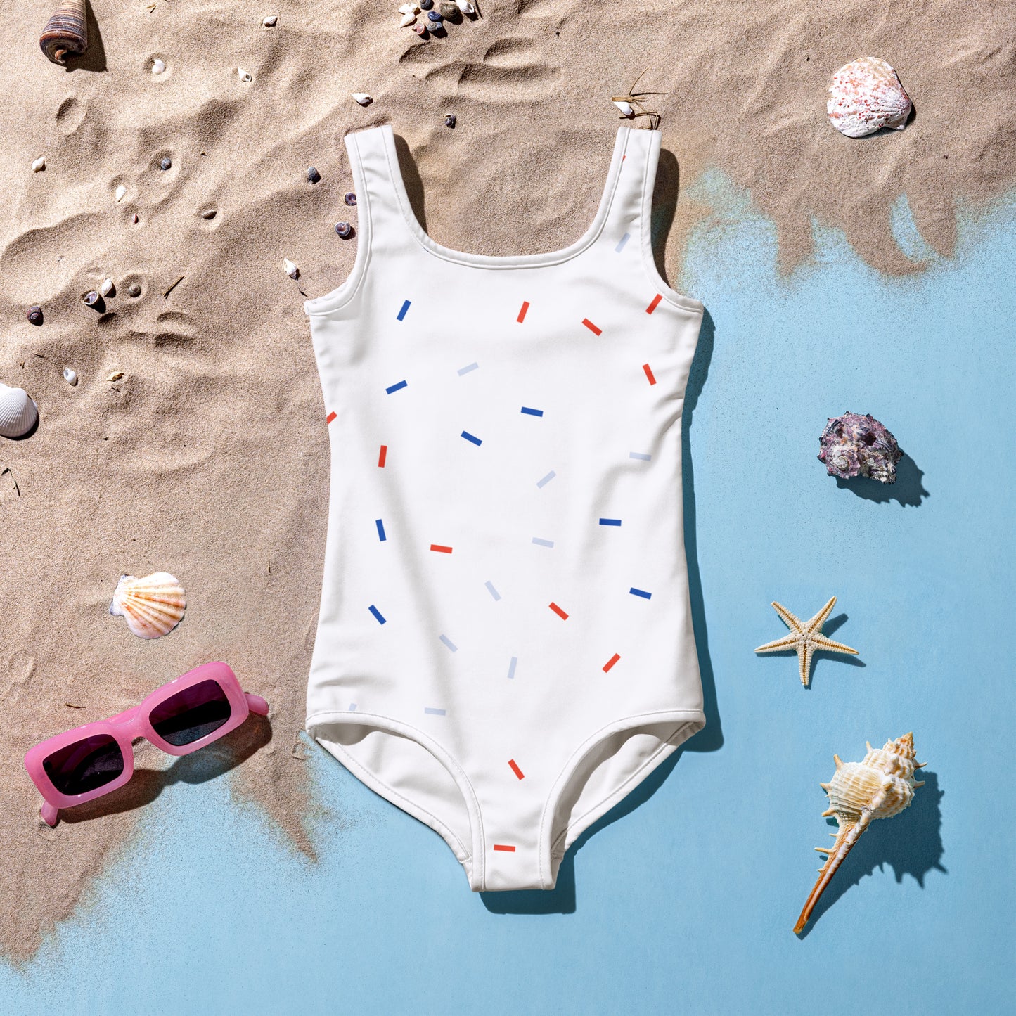 Girls Confetti 4th Of July Swimsuit