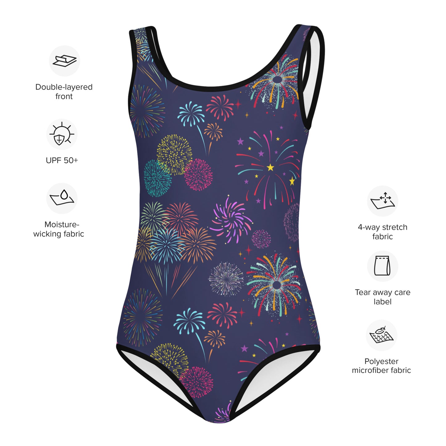 Girls Fireworks 4th Of July Swimsuit