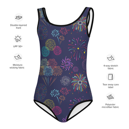 Girls Fireworks 4th Of July Swimsuit