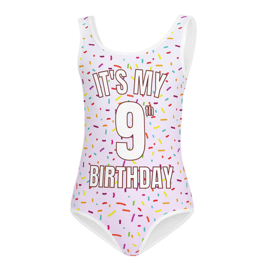 Girls Colorful Sprinkles Custom Age It's My Birthday Leotard