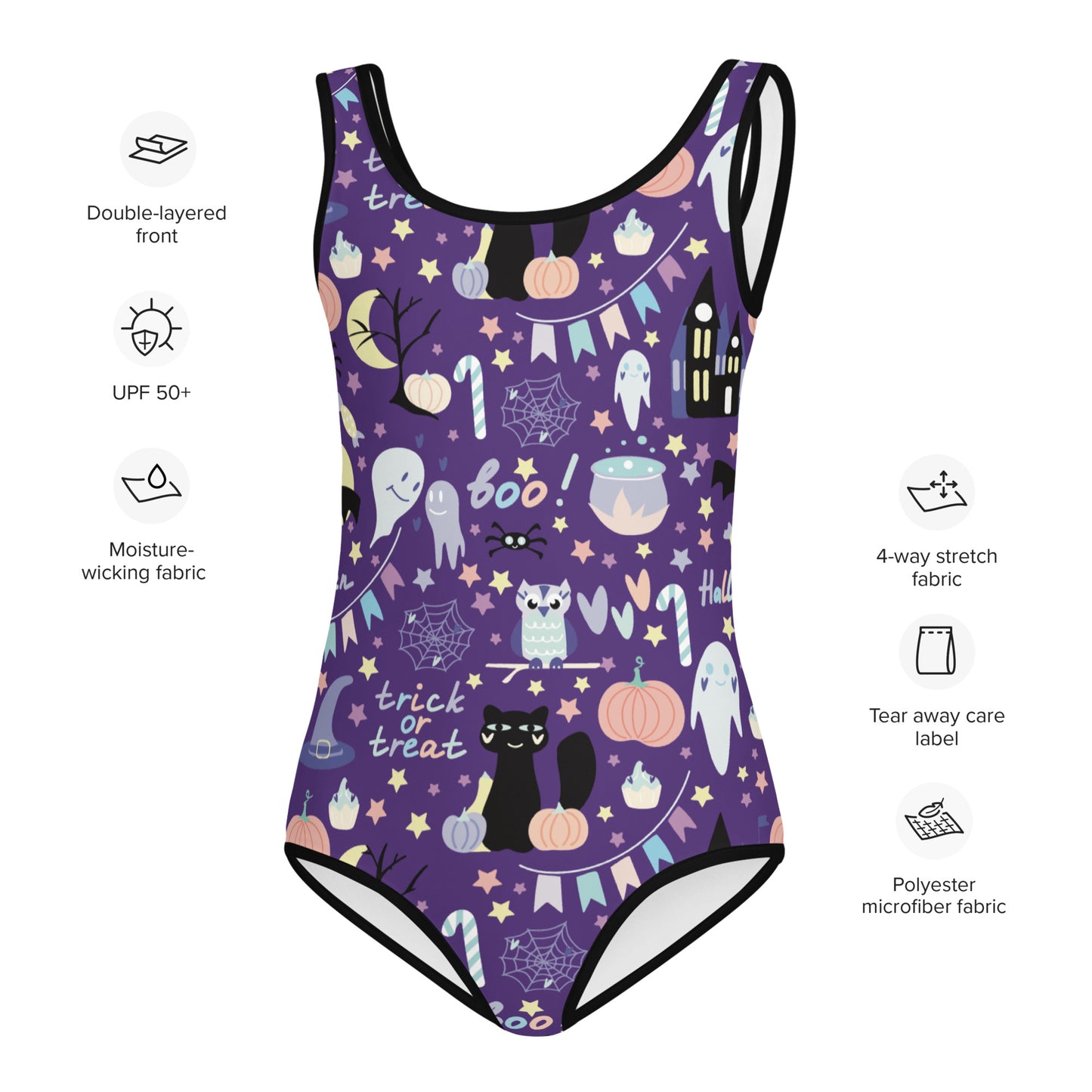 Girls Spooky Halloween Swimsuit