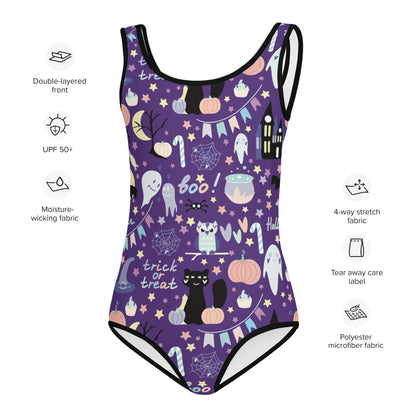 Girls Spooky Halloween Swimsuit