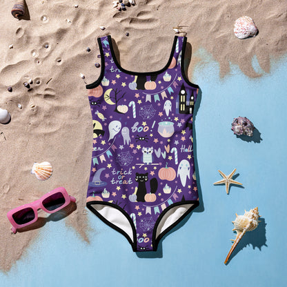 Girls Spooky Halloween Swimsuit