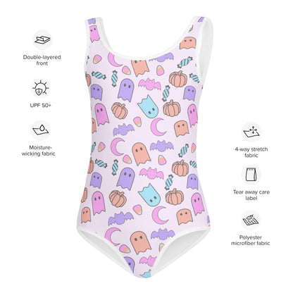 Girls Halloween Pattern Swimsuit