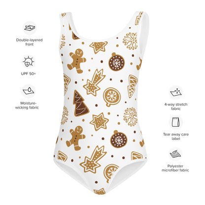 Girls Gingerbread Cookies Swimsuit