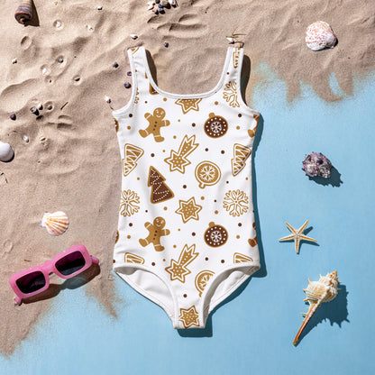 Girls Gingerbread Cookies Swimsuit